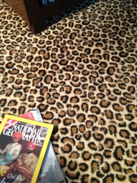 Leopard print woven axminster carpet