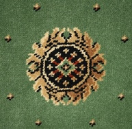 Axminster woven carpet - The Baroque Cameo collection - 80% wool and 20% nylon - 10 colors - Stock range - 10 colors - Width 3.66m / 12" - Col. Juniper Green