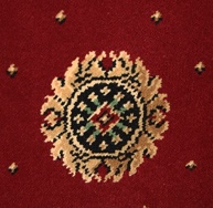 Axminster woven carpet - The Baroque Cameo collection - 80% wool and 20% nylon - 10 colors - Stock range - 10 colors - Width 3.66m / 12" - Col. Ruby Red