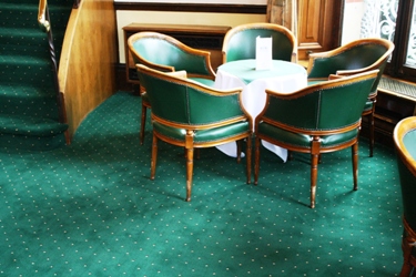 The Pindot Petits Points axminster carpets collection -  80% wool / 20% nylon axminster carpet  - Col. Jungle Green - Salons Chateau Impney Hotel - UK 