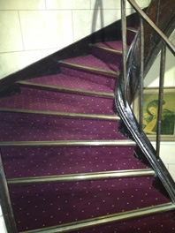 The Pindots Petits points collection - Axminster woven carpet - 80% wool and 20% nylon - Stock range - Col. Plumb Red