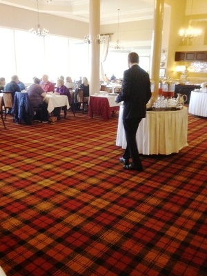 Tartans and kilts patterns axminster carpets - 80% wool and 20% nylon - Col. Marigold Yellow - Restaurant Lake Hotel - Kilarney 